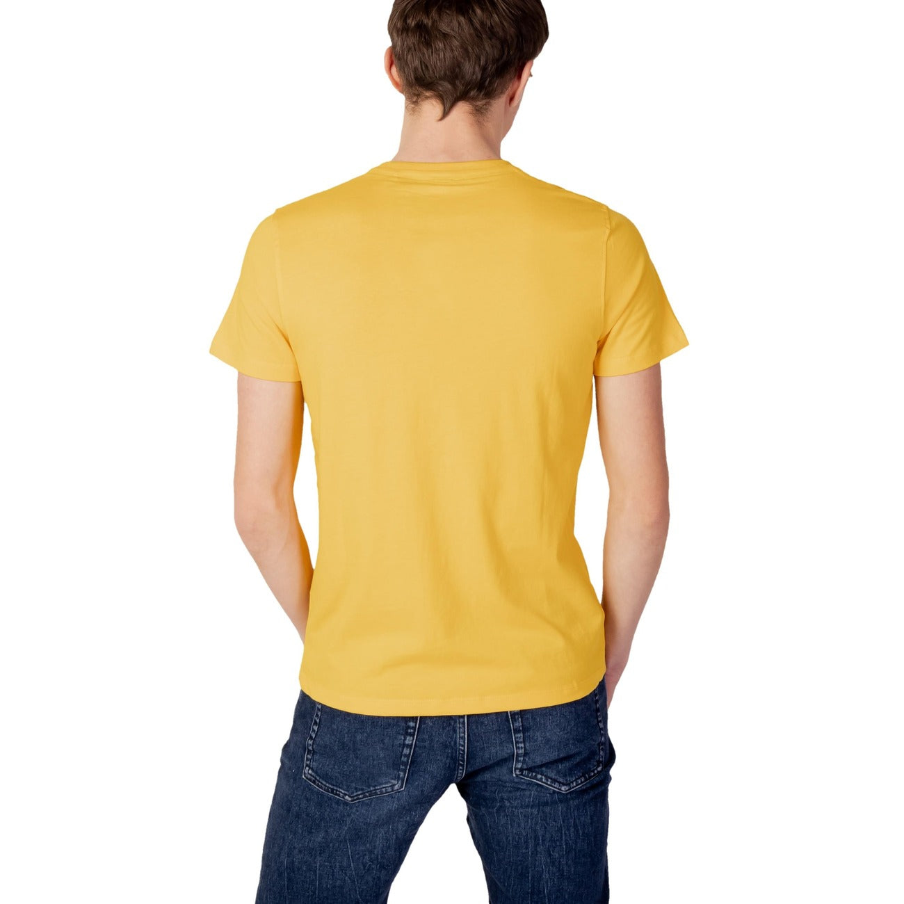 412150 U.S. Polo Assn. T-Shirt Giallo Ocra Monocromo Uomo