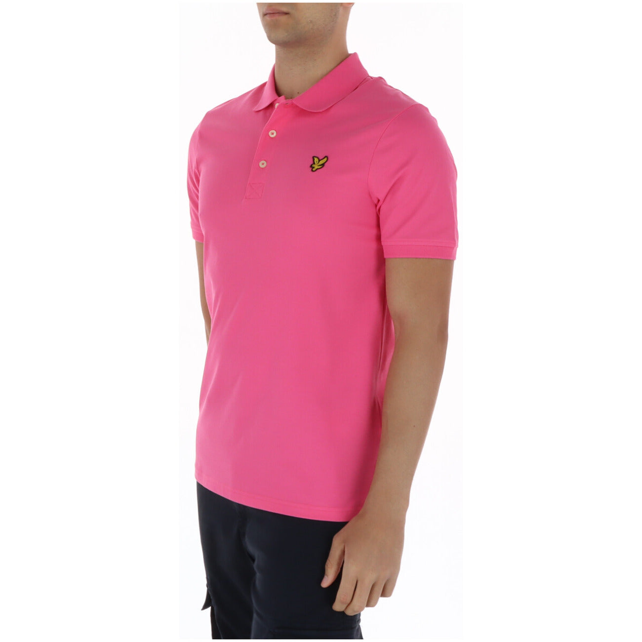 2461517 Lyle & Scott Polo Rosa Cotone Elastan Colletto Polo Uomo