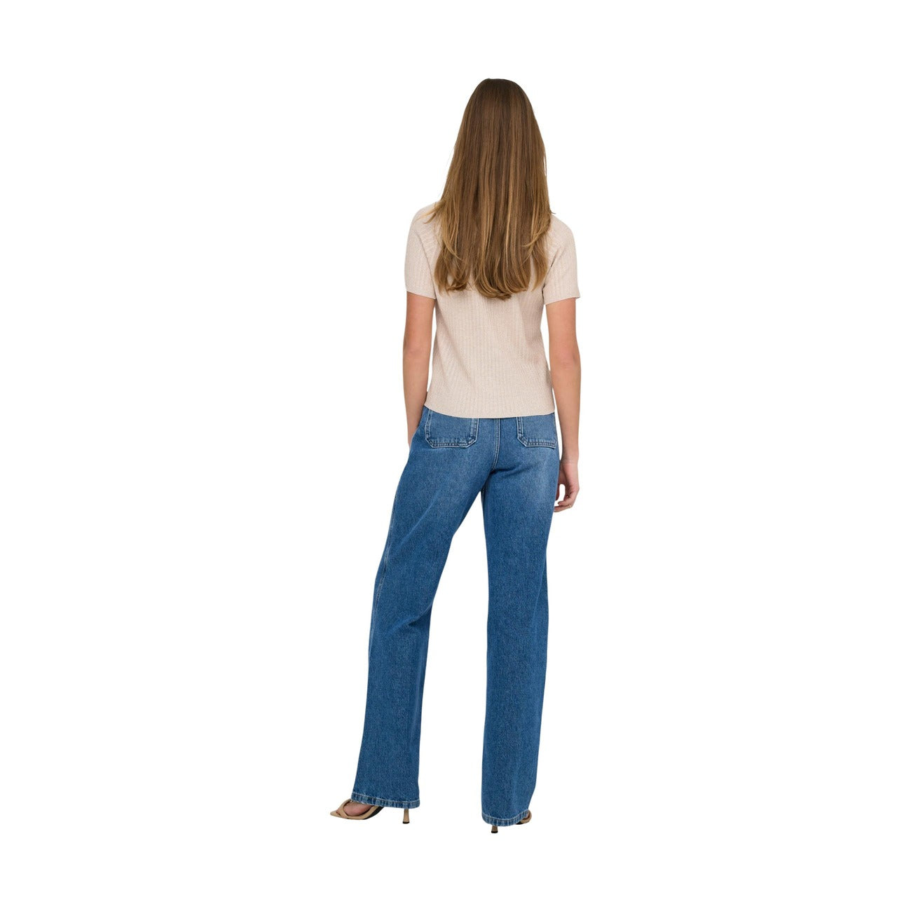 517446 Jacqueline De Yong T-Shirt Oro Maniche Corte Donna