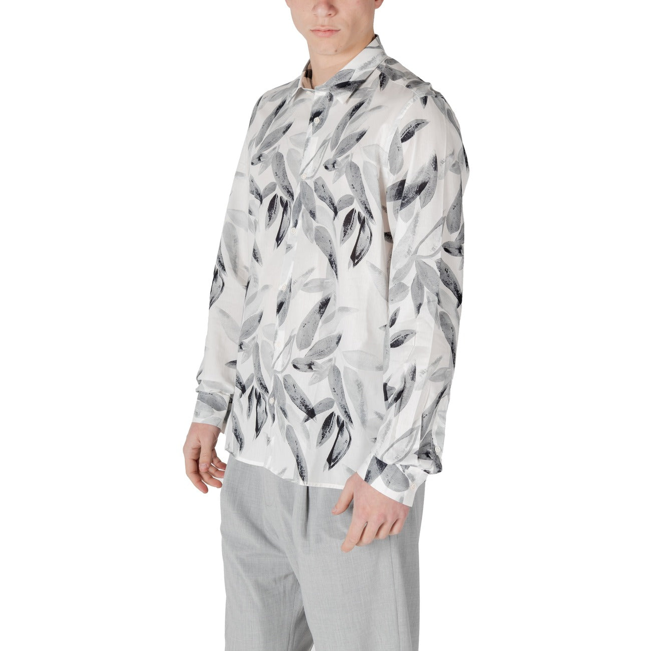 2410412 Antony Morato Camicia Bianca Floreale Cotone Viscosa Uomo