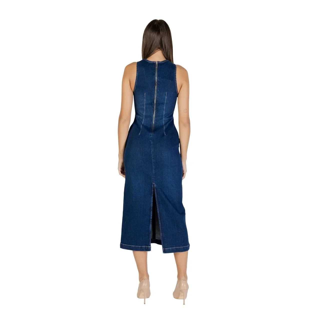 2444395 Colcci Abito Blu Corto Donna Cotone Spalline Cerniera
