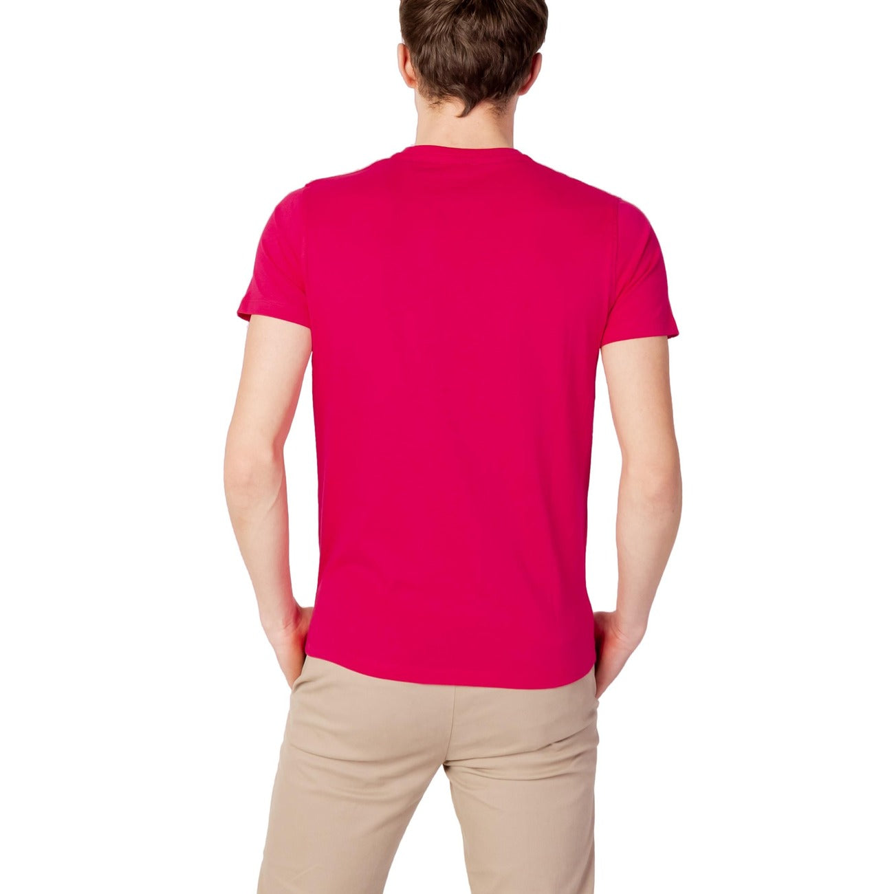 412141 U.S. Polo Assn. T-Shirt Fuxia Monocromo Uomo