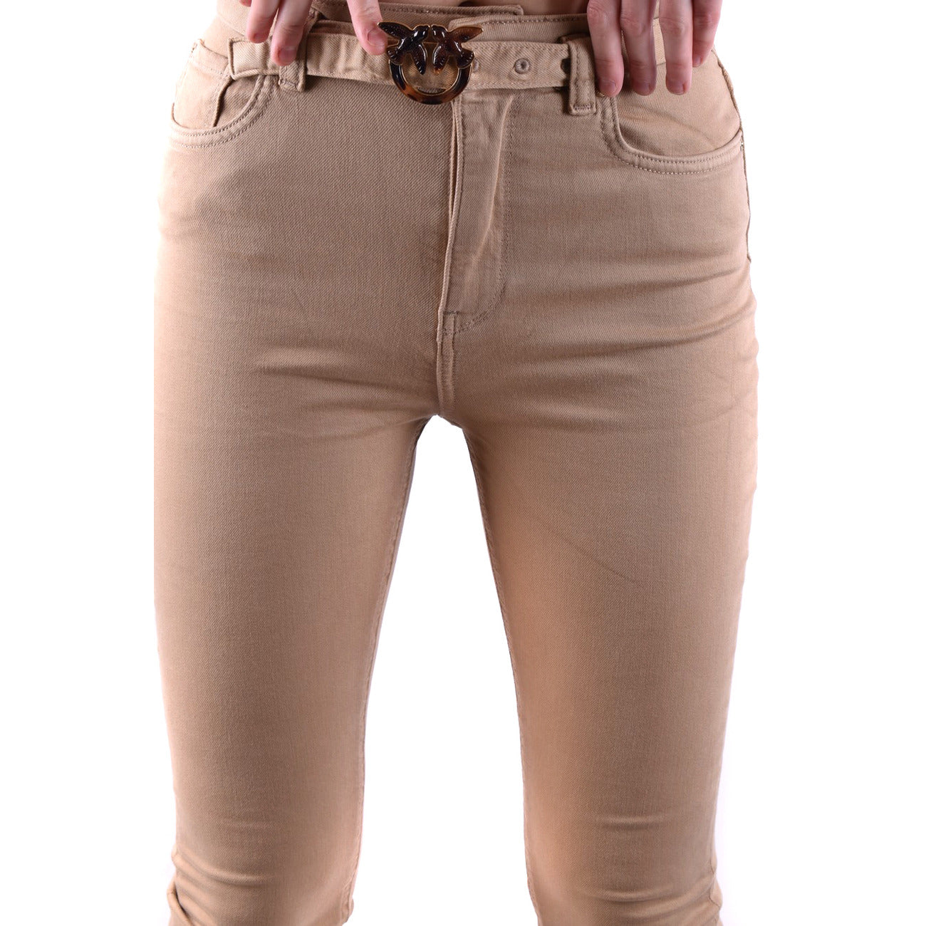 2422982 Pinko Pantaloni Beige in Lyocell e Viscosa Donna