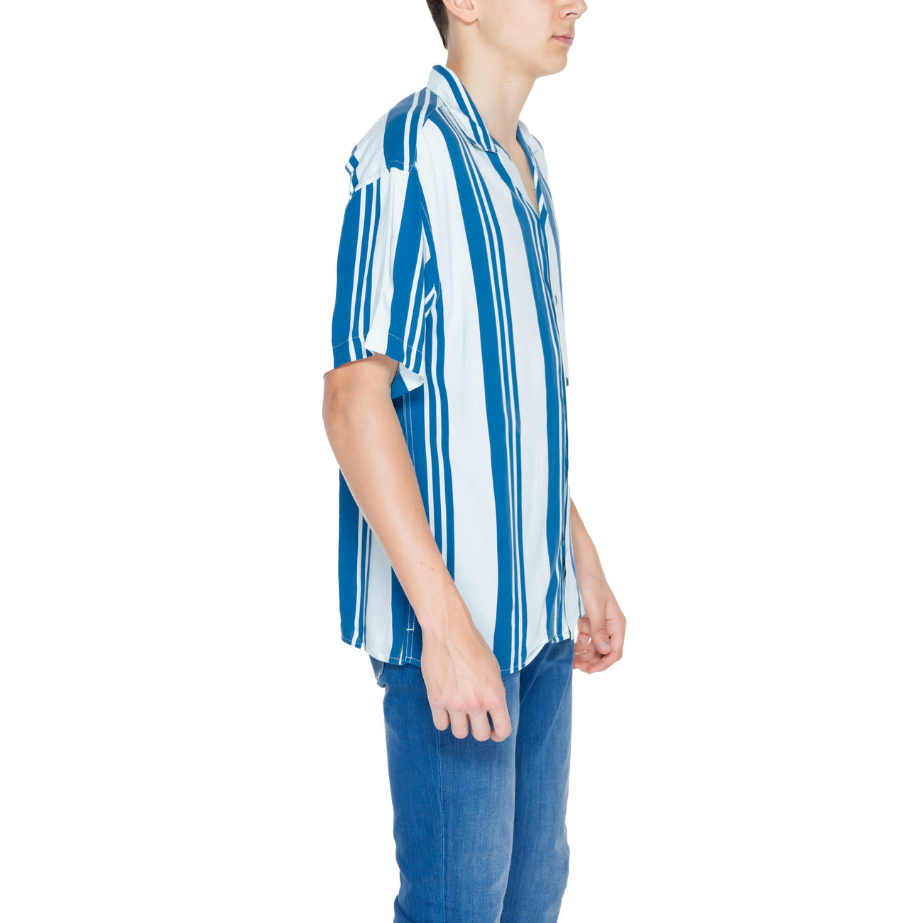 2252412 Jack & Jones Camicia Azzurra Righe Uomo