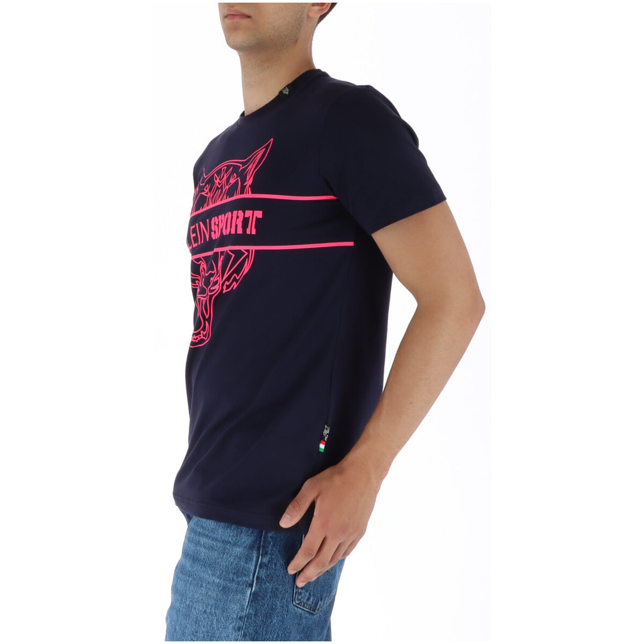444051 Plein Sport T-Shirt Blu Stampa Uomo