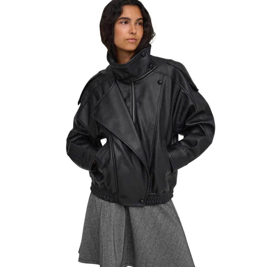 Vani Long Sleeve Faux Leather Jacket Pnt Giacca Donna