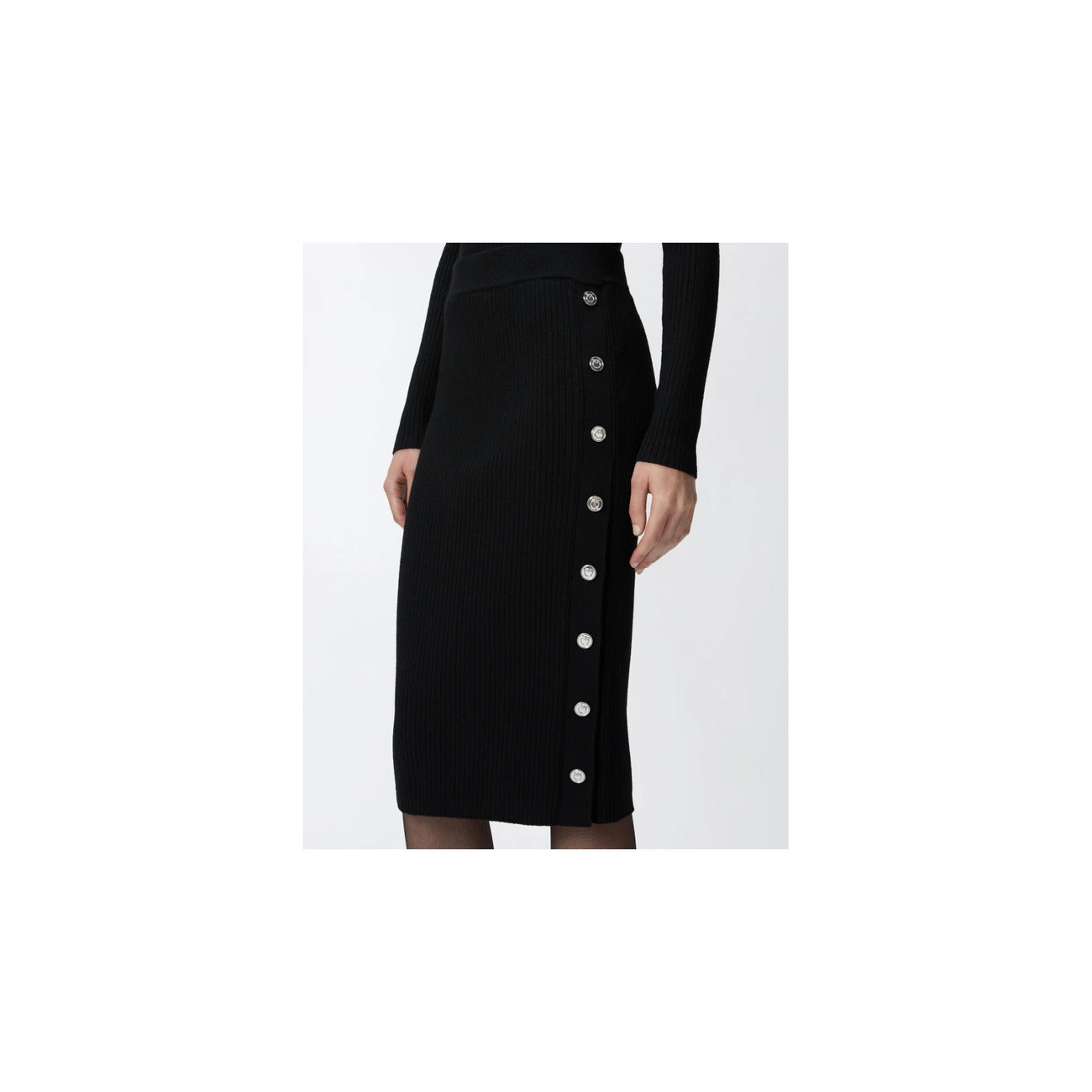 2438343 Pinko Gonna Nera Donna Lana 75% Poliammide