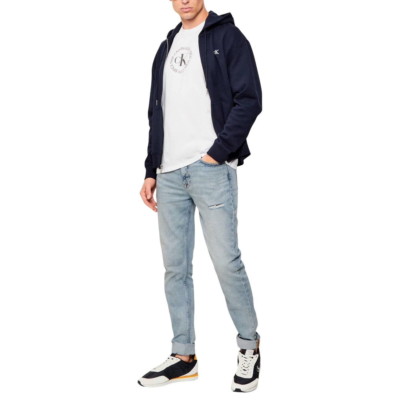 2451577 Calvin Klein Jeans T-Shirt Bianca Stampa Uomo