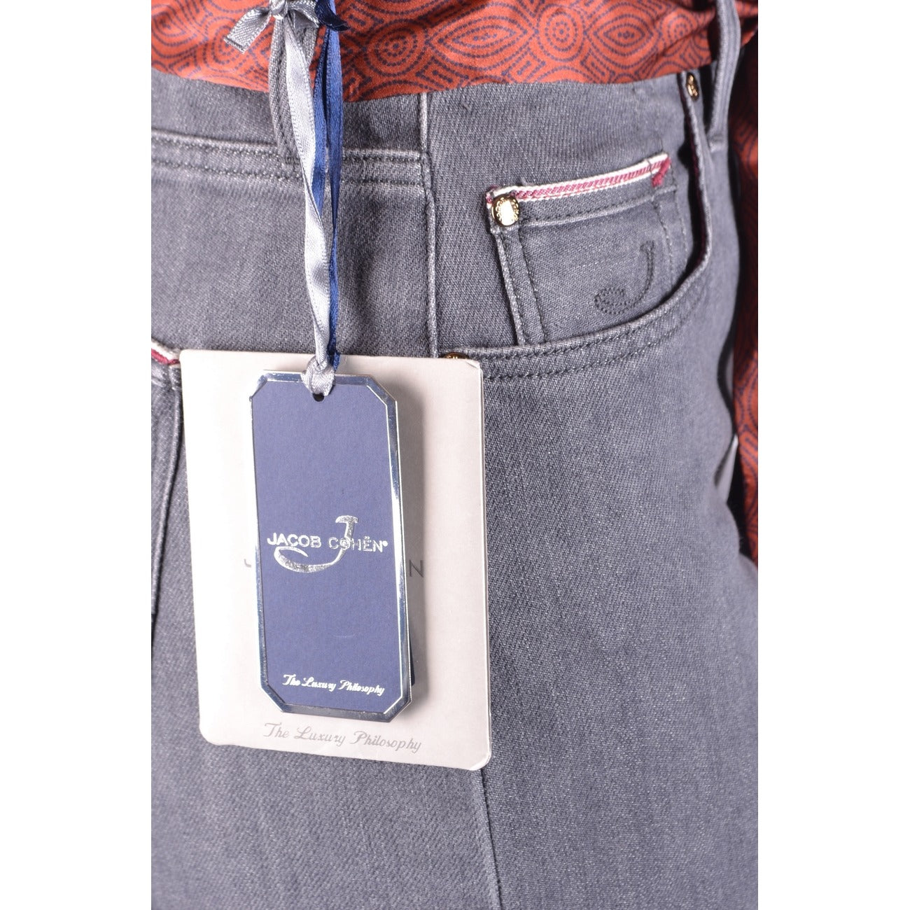 2437838 Jacob Cohen Jeans Grigi Cotone Elastan Made Italy Donna