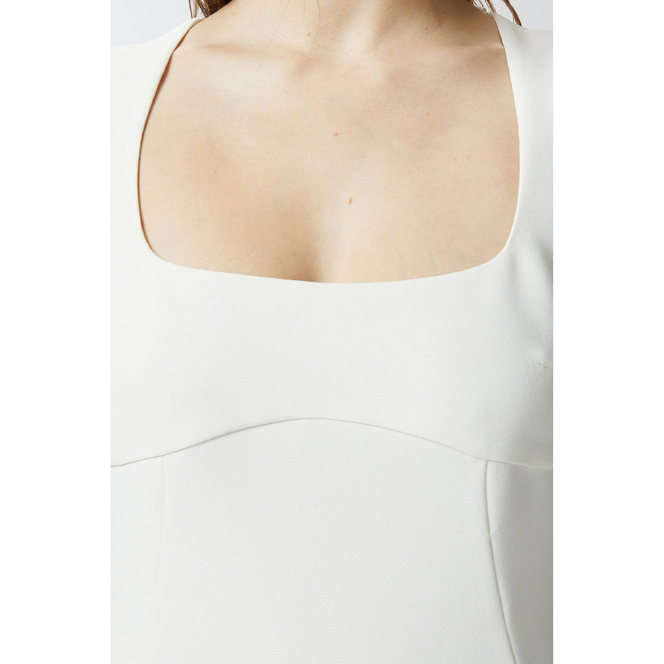 2425098 Pinko Abito Bianco Corto Donna Smanicato Scollo Quadrato