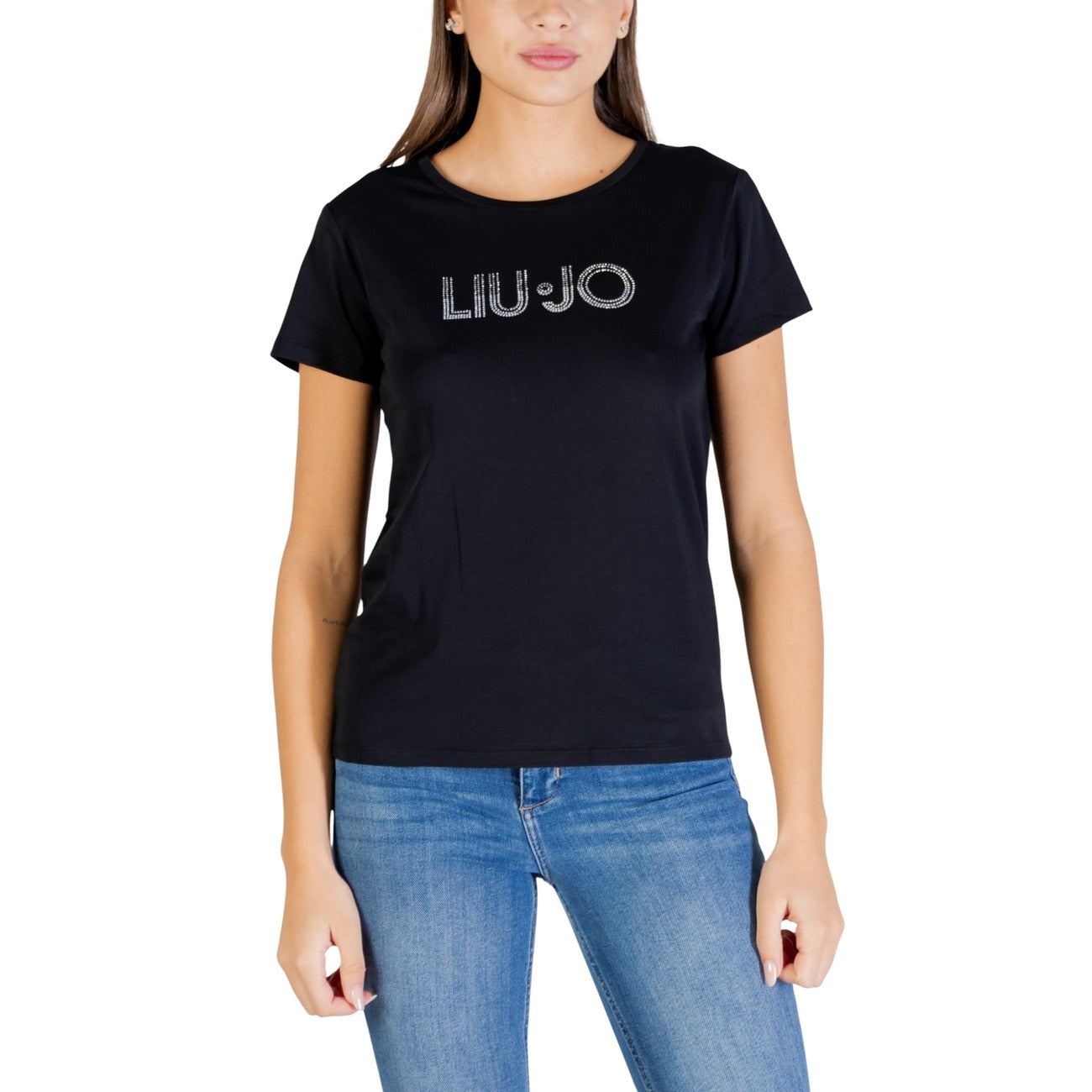 2448520 Liu Jo T-Shirt Donna Nera Cotone