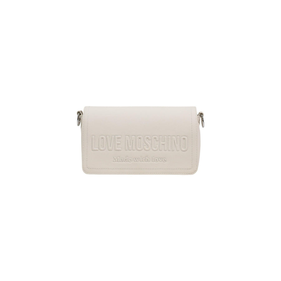 Borsa a Tracolla con Logo Goffrato Avorio