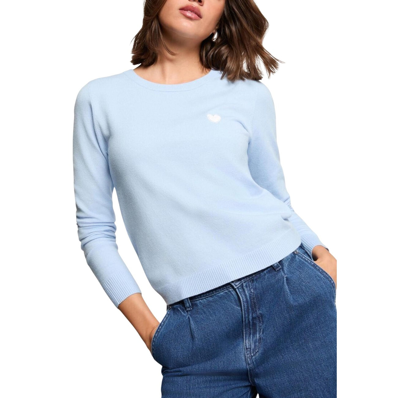 500799 Morgan De Toi Maglia Azzurra Maniche Lunghe Donna