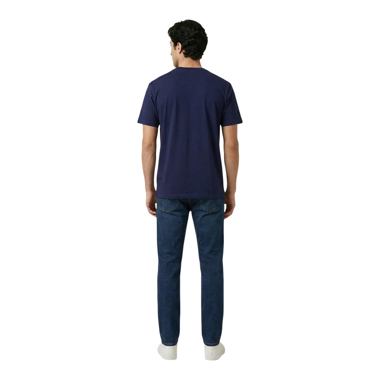 2458750 Napapijri T-Shirt Blu Cotone Stampa Scollo Tondo Uomo