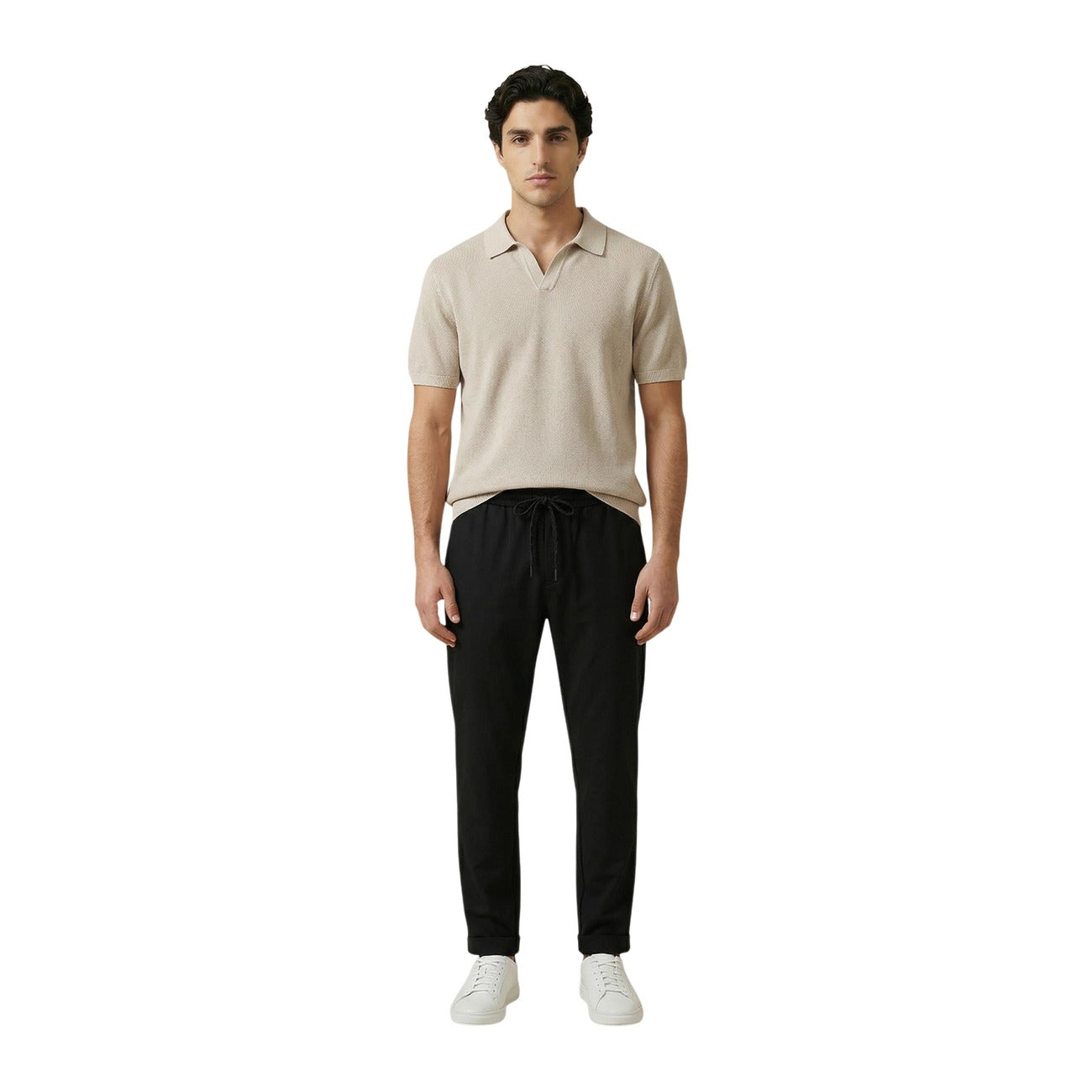 2457560 Gianni Lupo Pantaloni Nero Poliestere Uomo