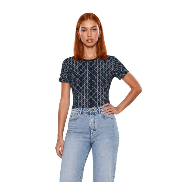 All-Over Emblem Logo Tee K20K206380 T-Shirt Donna