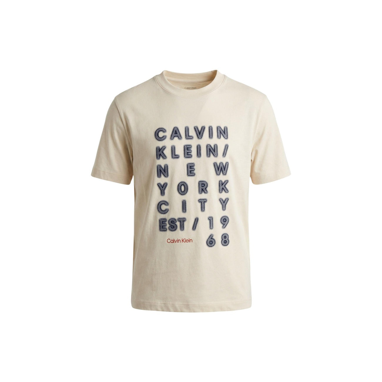 2456626 Calvin Klein Jeans T-Shirt Beige con Stampa Uomo