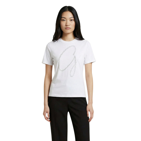 Cursive G Rhinestone T-Shirt Donna