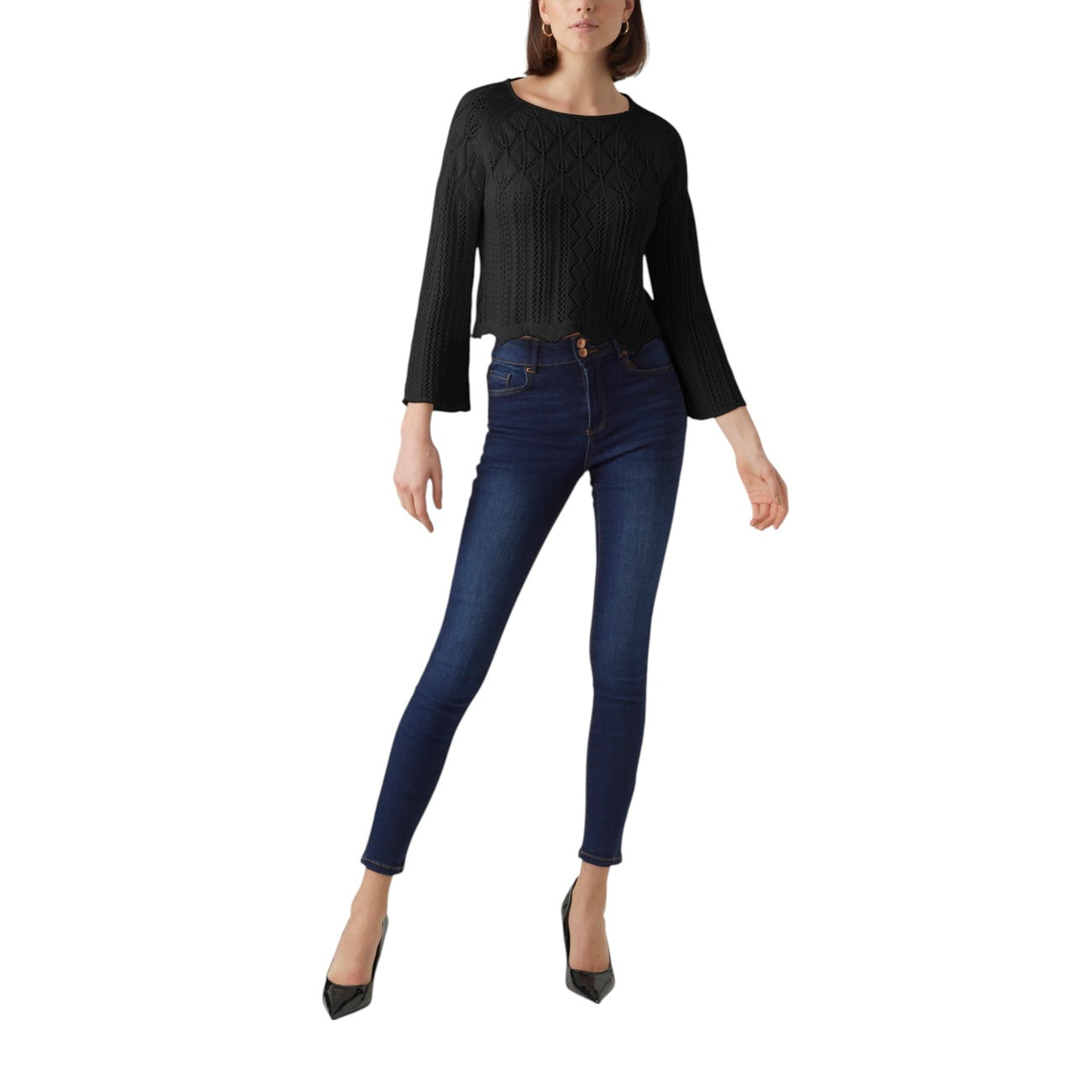 2294211 Vero Moda Maglia Donna Nera Cotone Acrilico