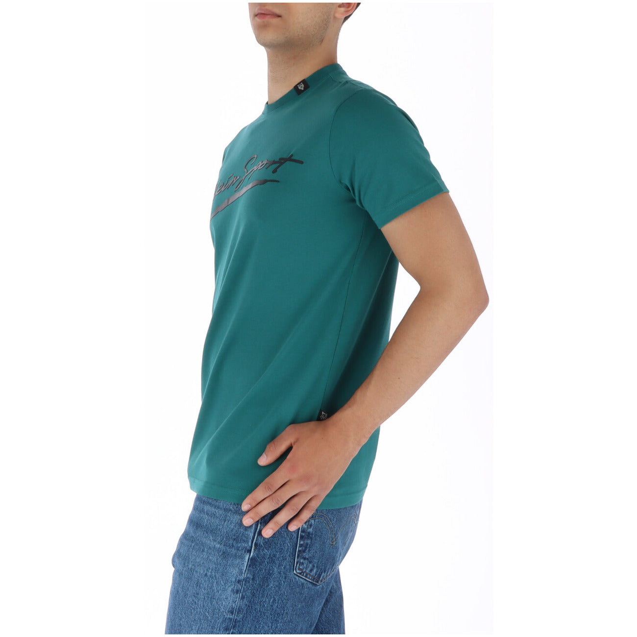 443707 Plein Sport T-Shirt Verde Stampa Uomo