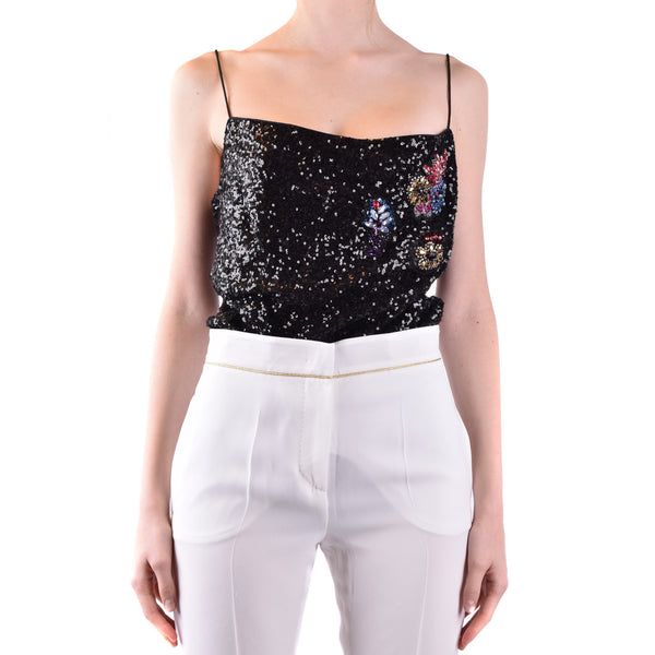 Top Nero Donna Poliammide 100% Spalline