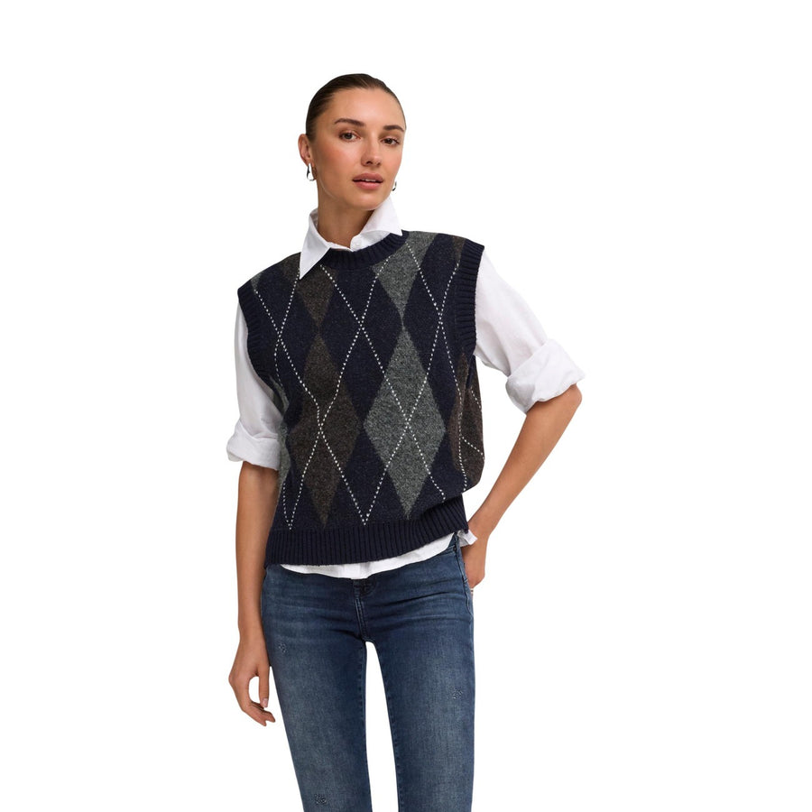 hombus Argyle Vest Knit Noos Gilet Donna