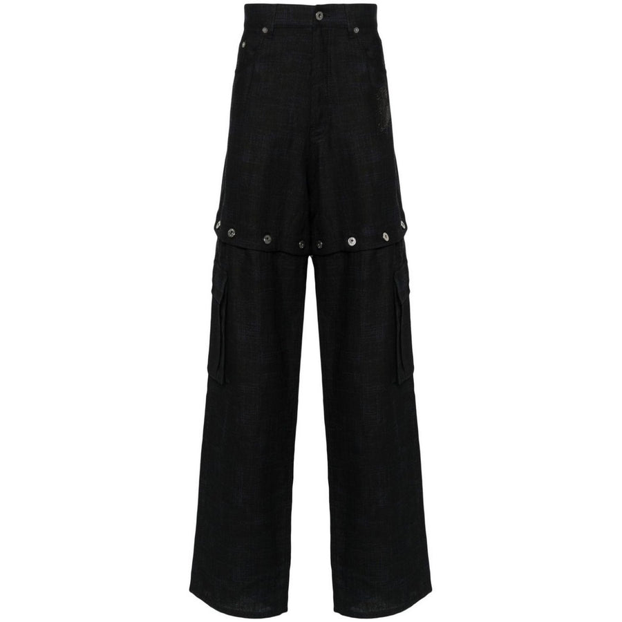 90s Logo Linen Modular Cargo Trousers