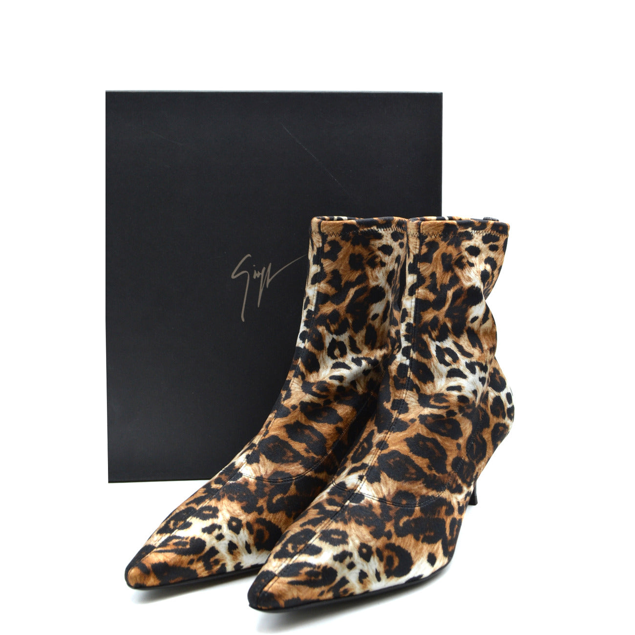 2437788 Giuseppe Zanotti Stivaletti Beige Leopardati Tacco a Spillo Donna