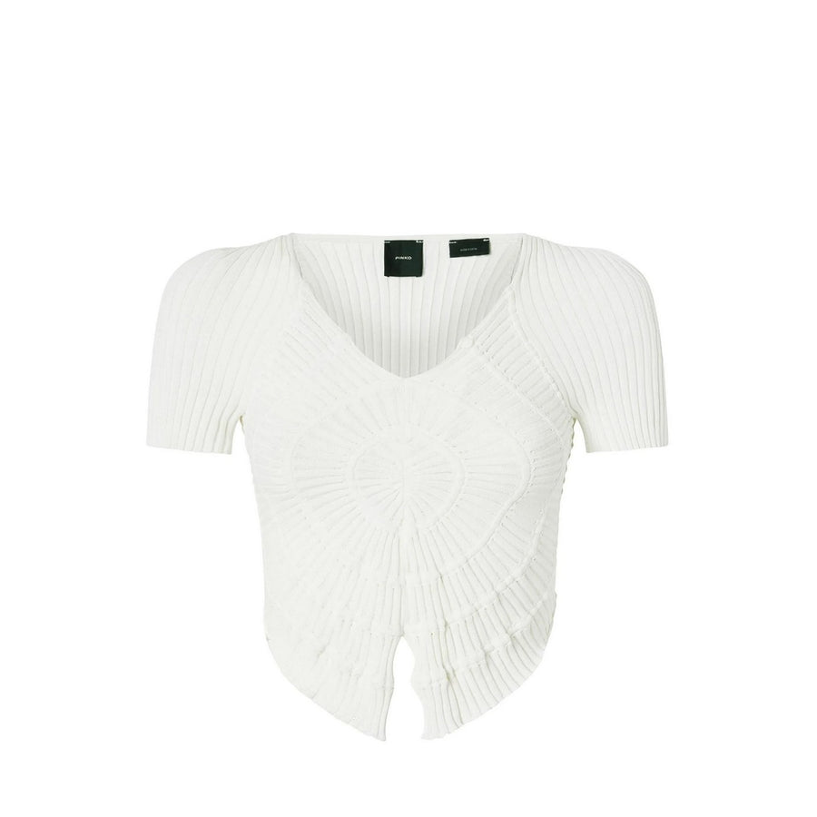 Top Maglia Coste Asimmetrico