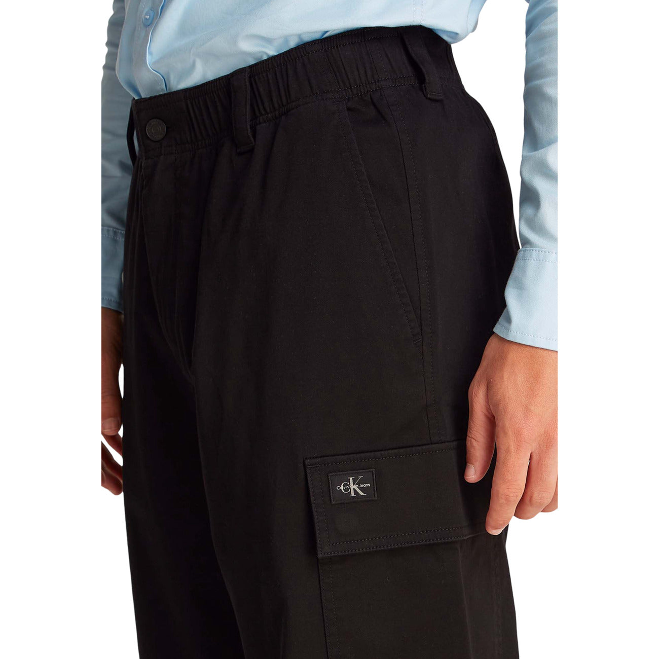 2419925 Calvin Klein Jeans Pantaloni Nero Cotone Elastan Uomo