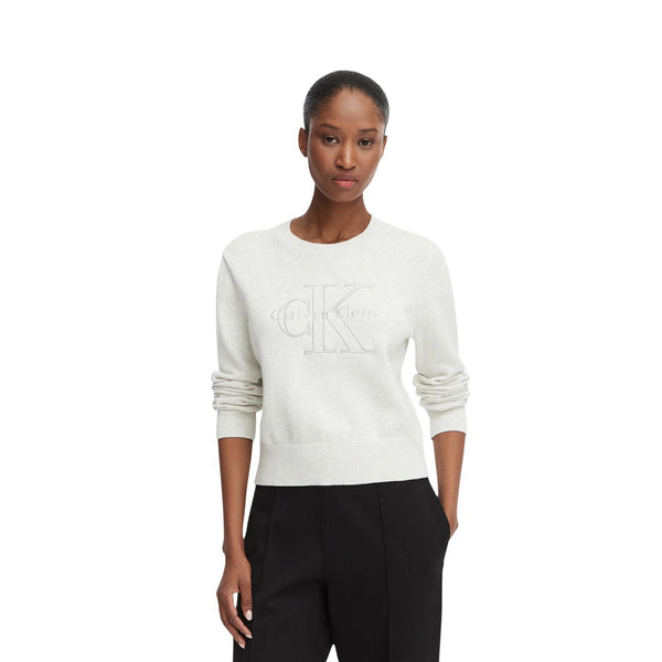 J20J219001 Embroidered Monogram Knit Sweater Maglia Donna