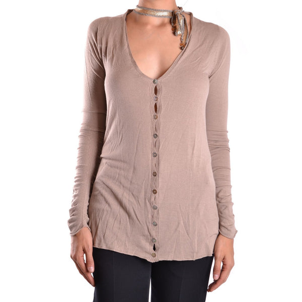 Cardigan Beige Viscosa Made Italy Donna