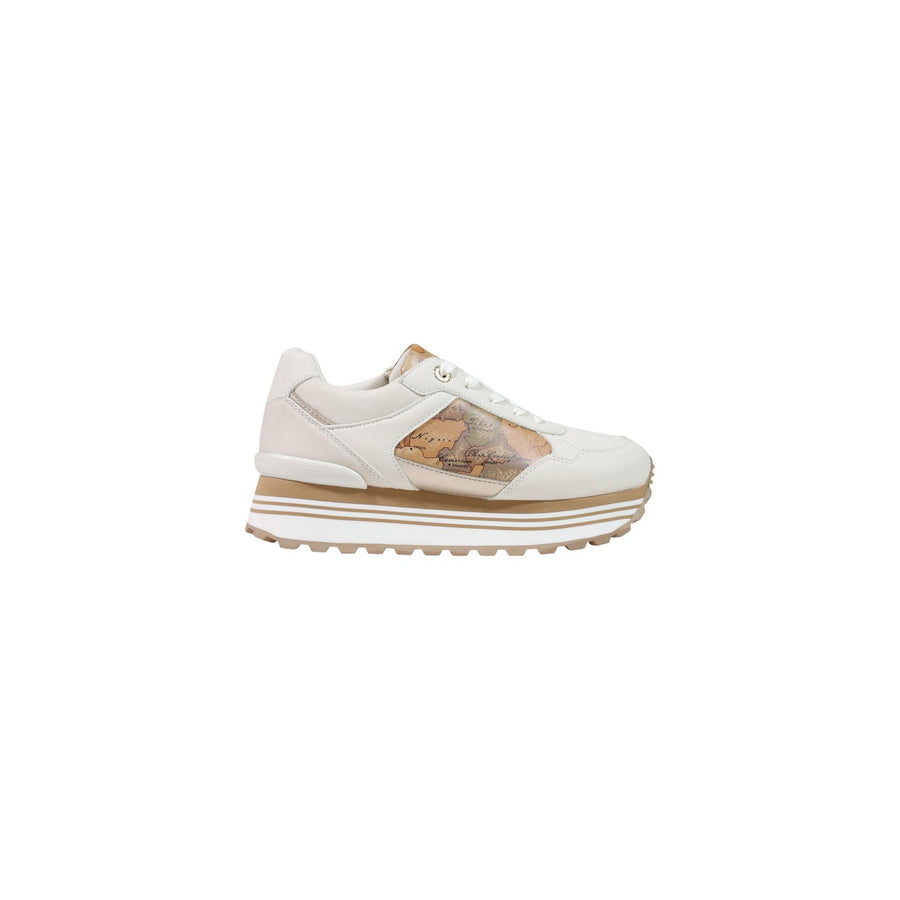 Alviero Martini 1ᴬ Classe Sneakers Running Platform Bianco Latte e Geo Classic