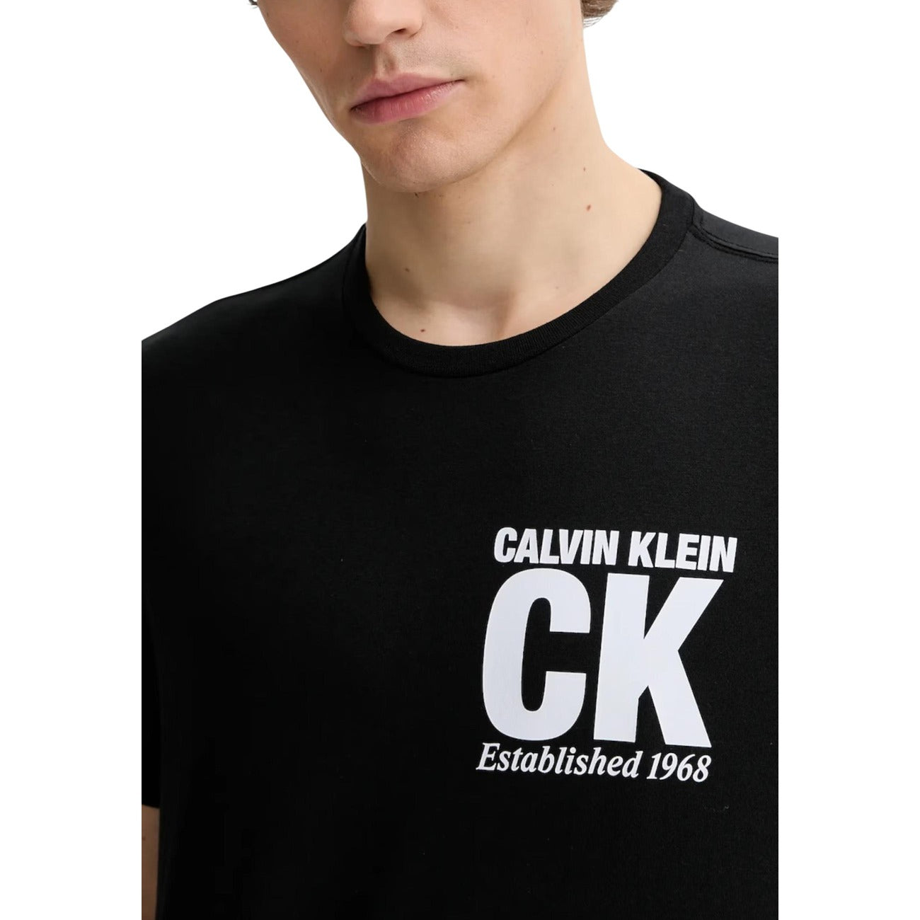 2447818 Calvin Klein T-shirt Nera Stampa Uomo