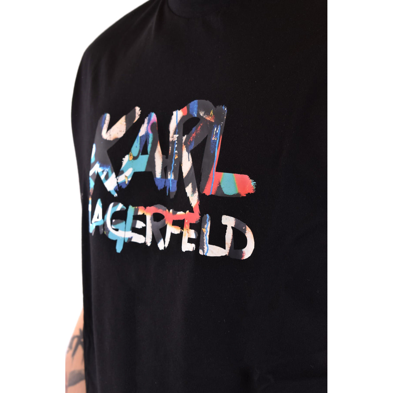 2442509 Karl Lagerfeld T-shirt Nera Stampa Uomo