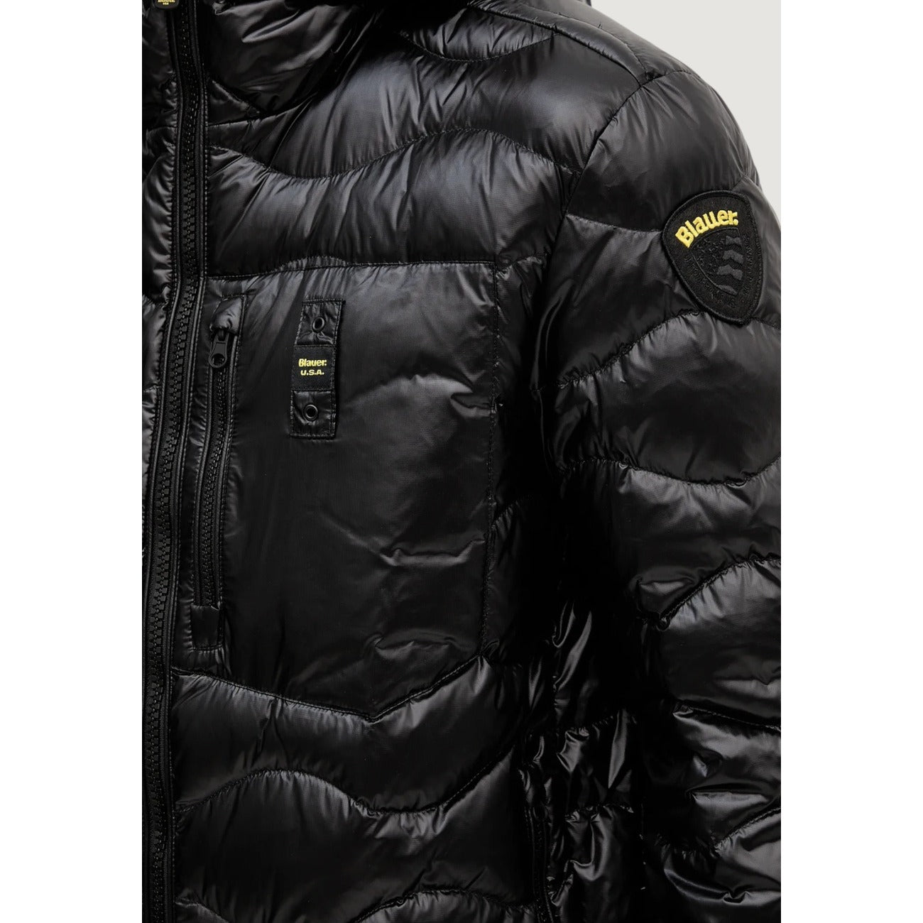 2451989 Blauer Giubbotto Nero Cappuccio Uomo