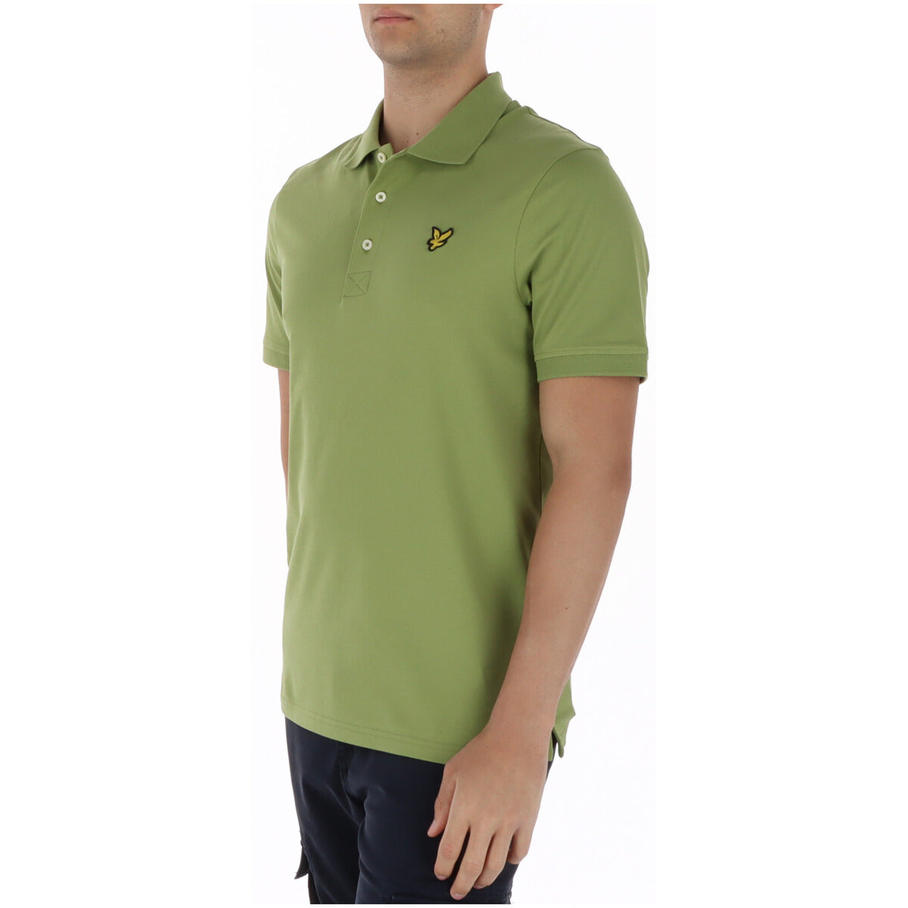 2461492 Lyle & Scott Polo Verde Cotone Elastan Colletto Polo Uomo