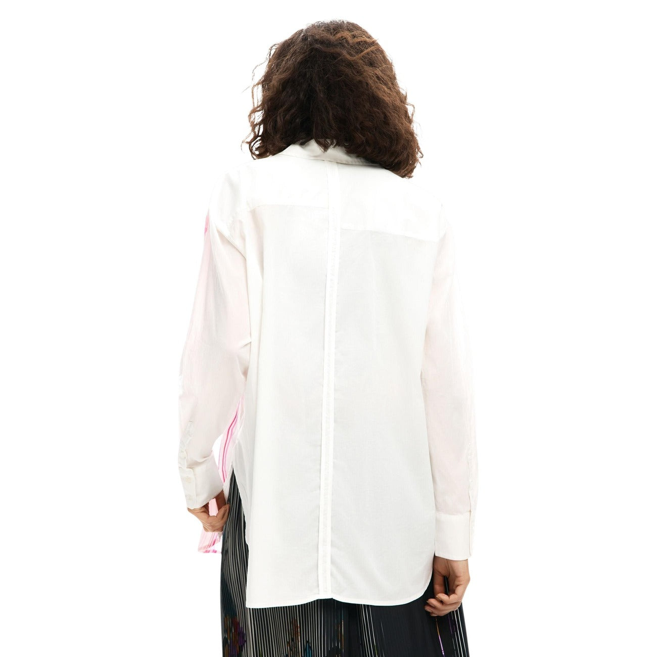 2454634 Desigual Camicia Donna Bianca Floreale Cotone