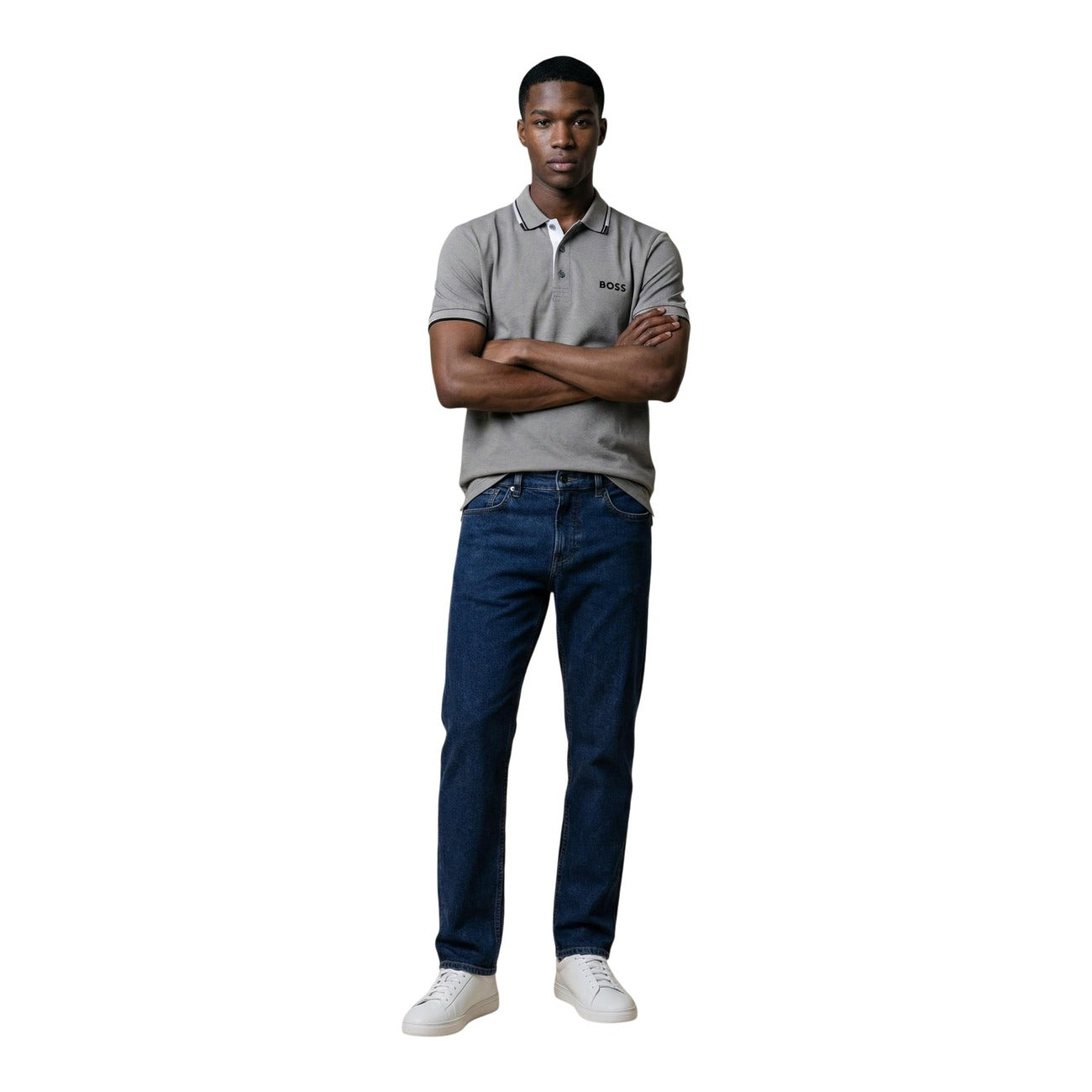 2459328 Boss Polo Grigia Tecnica Uomo