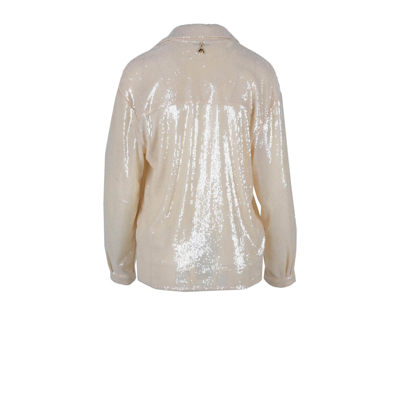 260899 Patrizia Pepe Camicia Beige Paillettes Donna