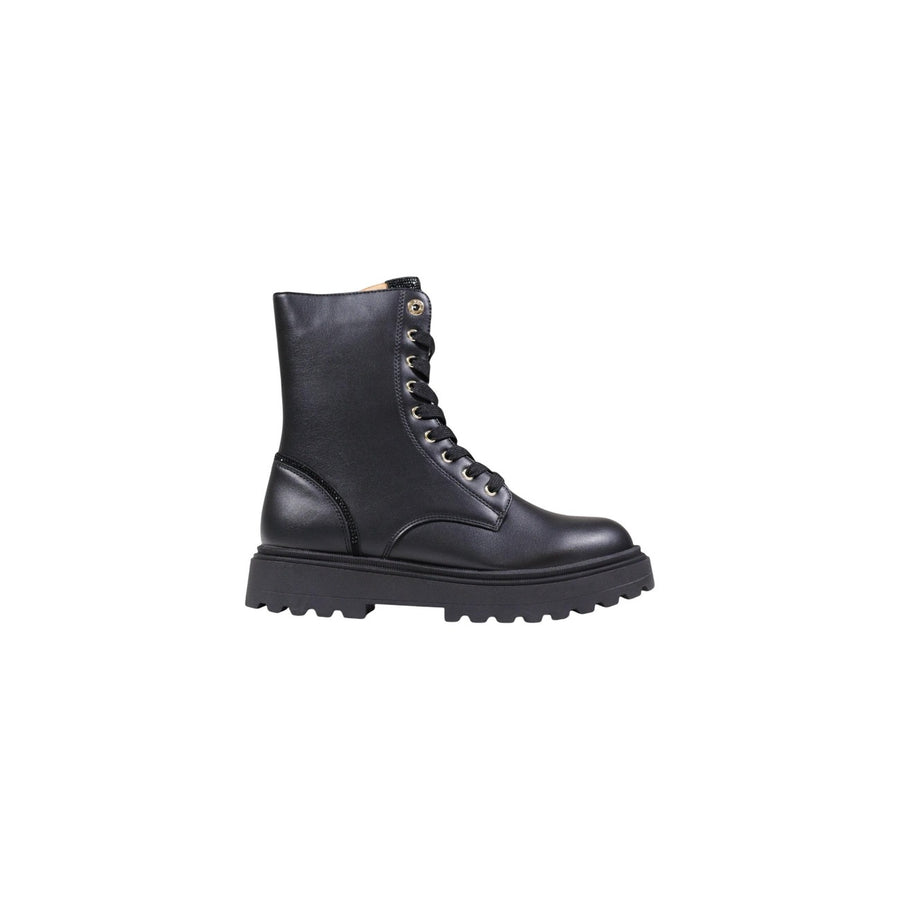 Black Polyethylene Lace-Up Boots
