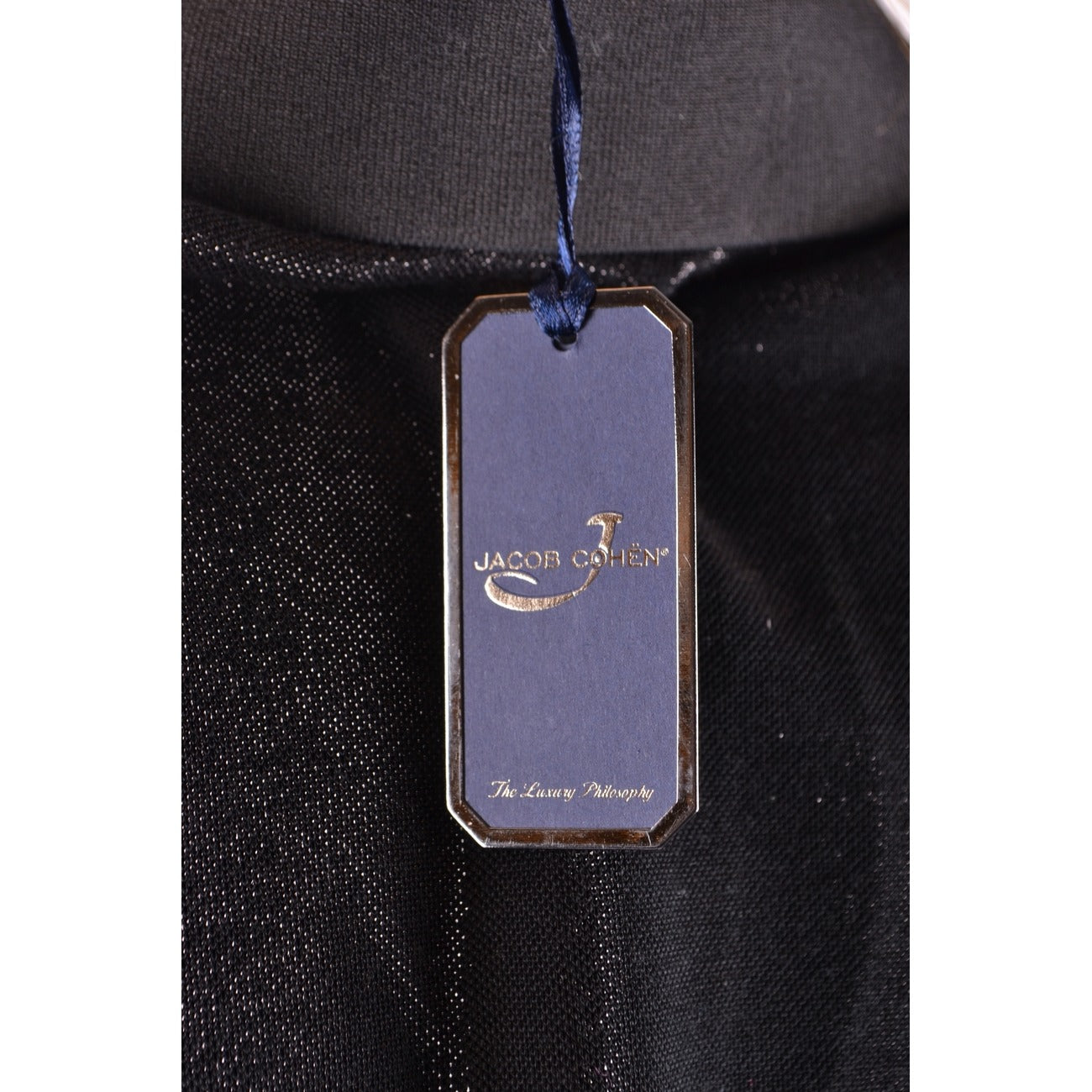 2437692 Jacob Cohen Polo Nera Cotone Bottoni Made Italy Donna