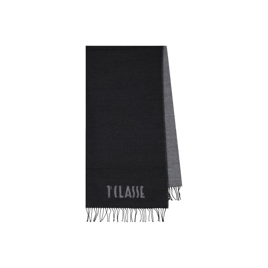 Alviero Martini 1A Classe Sciarpa Jacquard Double Face Nero e Grigio