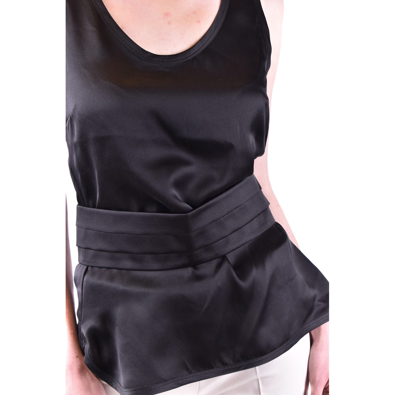 493815 Maxmara Canotta Nera Seta Donna Primavera/Estate