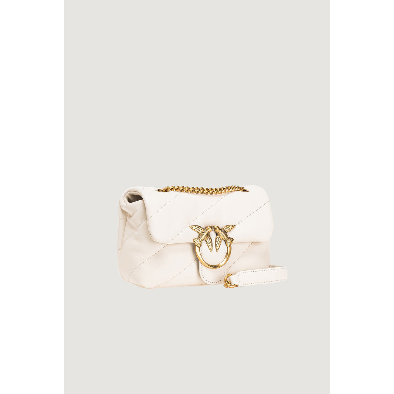2407984 Pinko Borsa a Mano e Tracolla in Pelle Beige Donna