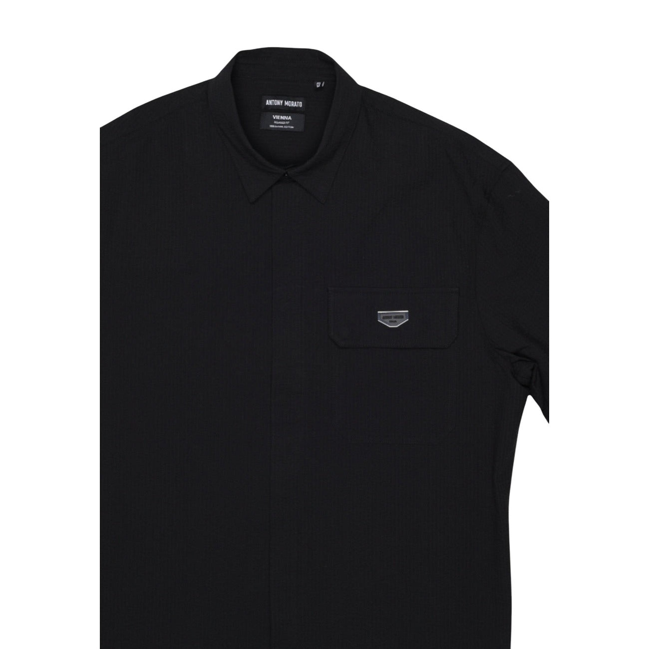 2451664 Antony Morato Camicia Nera Cotone Uomo