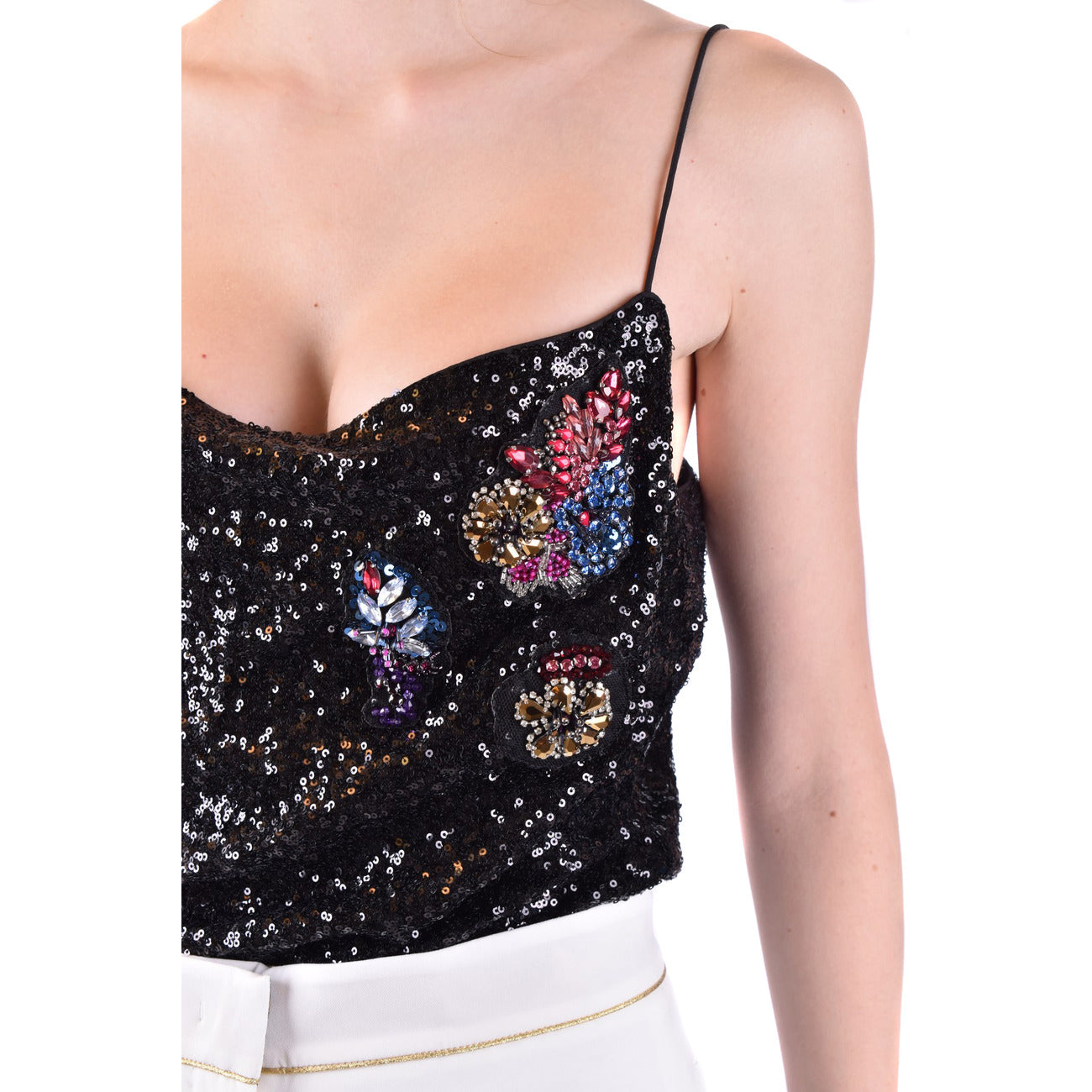 2423366 Pinko Top Nero Donna Poliammide 100% Spalline