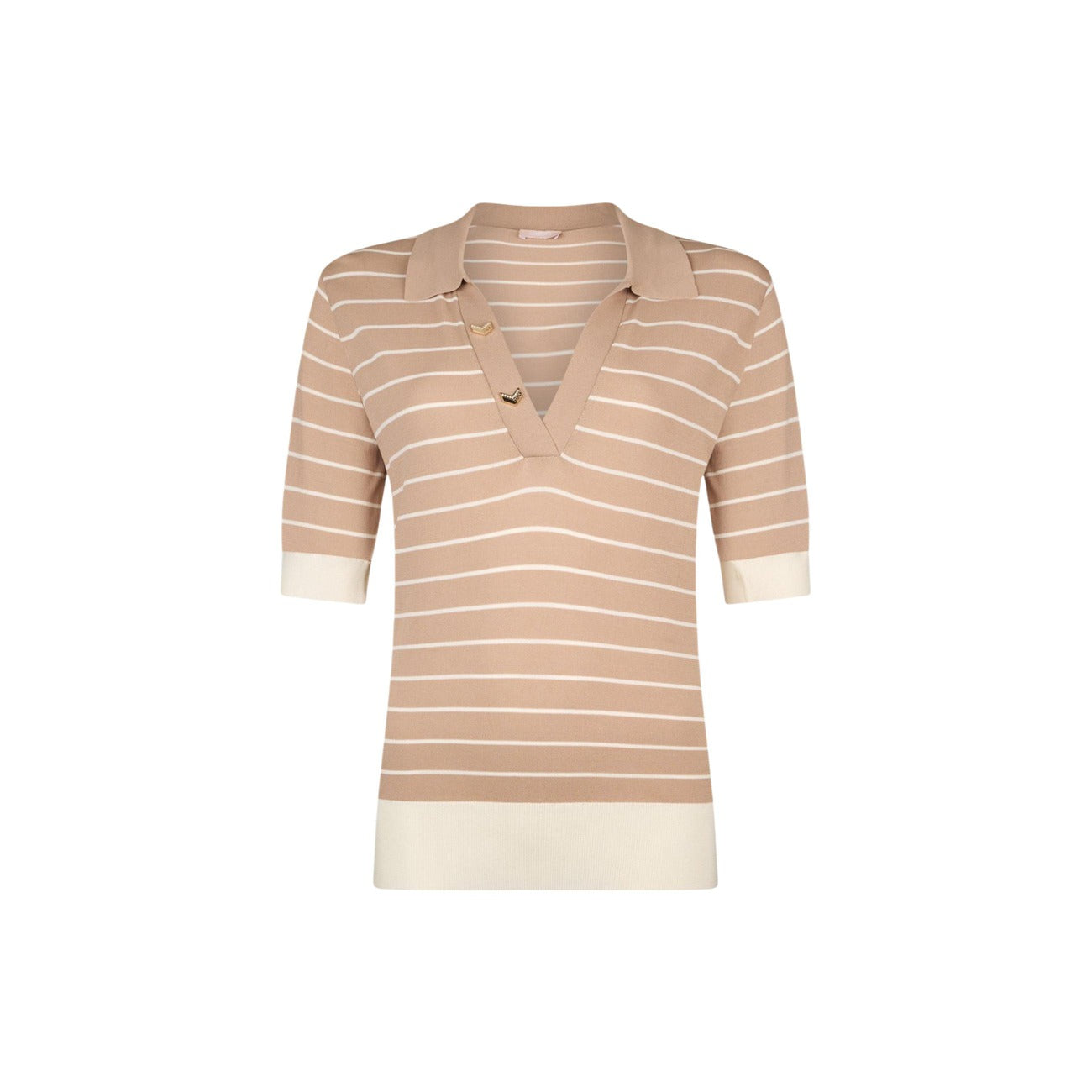 512144 Liu Jo Polo Beige Righe Donna Primavera/Estate