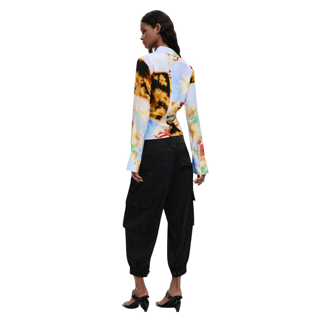 514674 Desigual Camicia Gialla Floreale Donna
