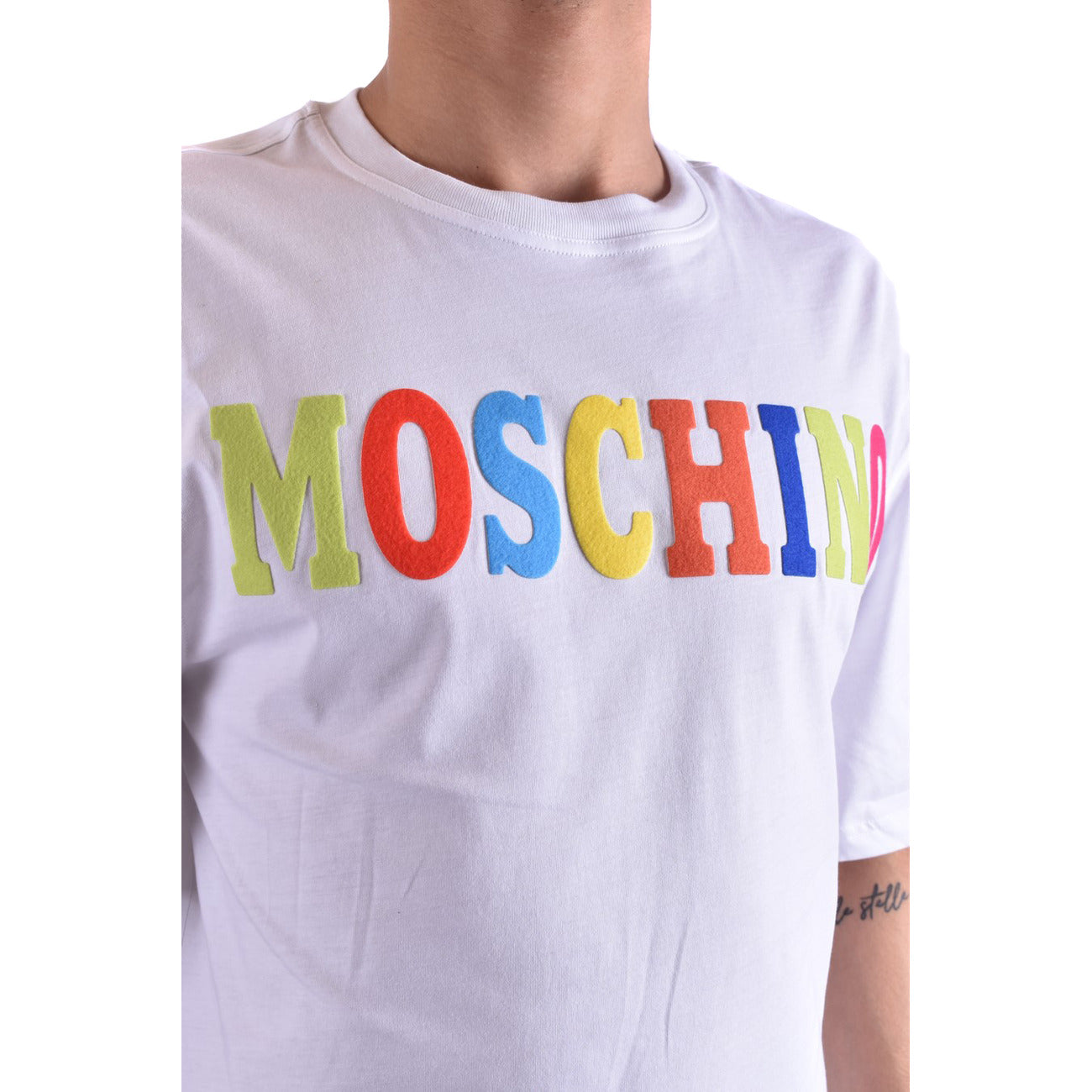 2424510 Moschino T-Shirt Bianca Stampa Uomo